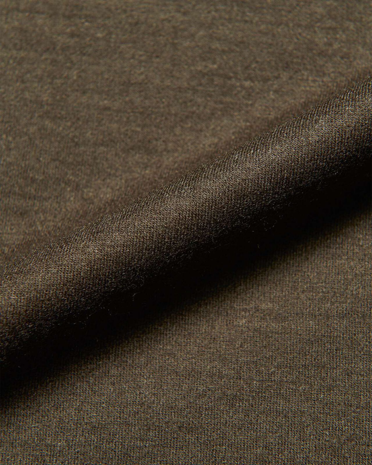 SILKY MILLED WOOL LOOSE L/S TEE,BROWN, large image number 3