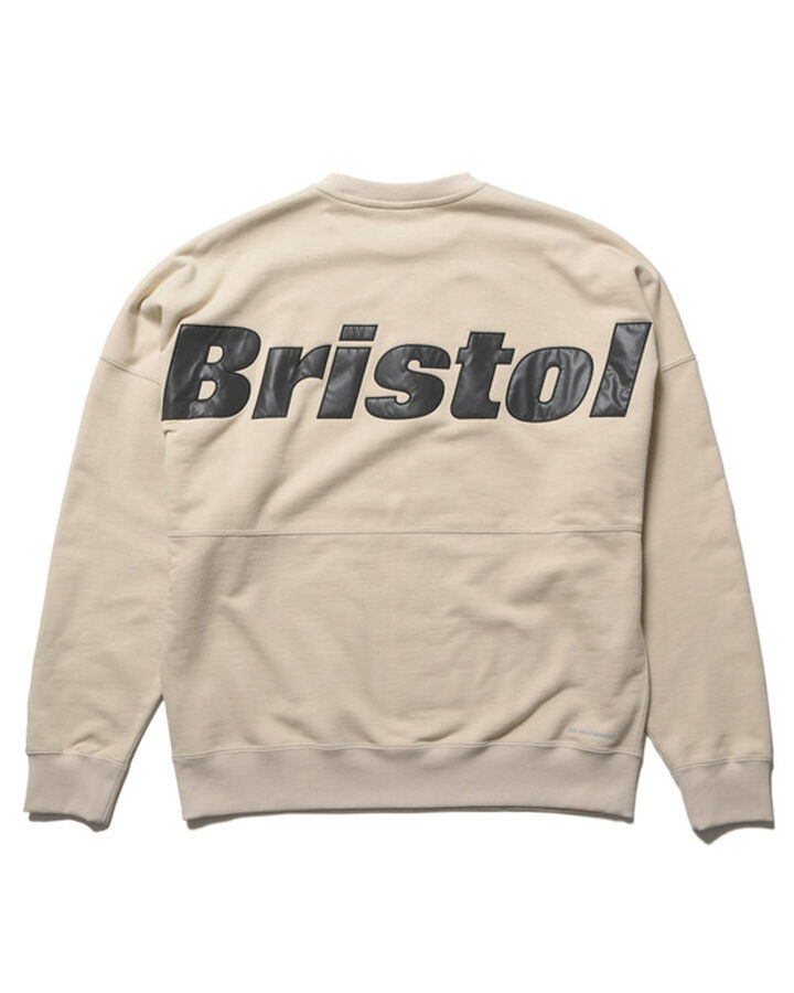 BIG LOGO CREWNECK BAGGY SWEAT,BEIGE, medium