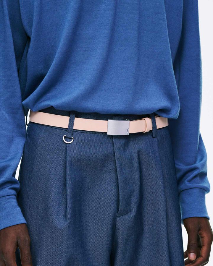 MILITARY LEATHER BELT,BEIGE, medium image number 3