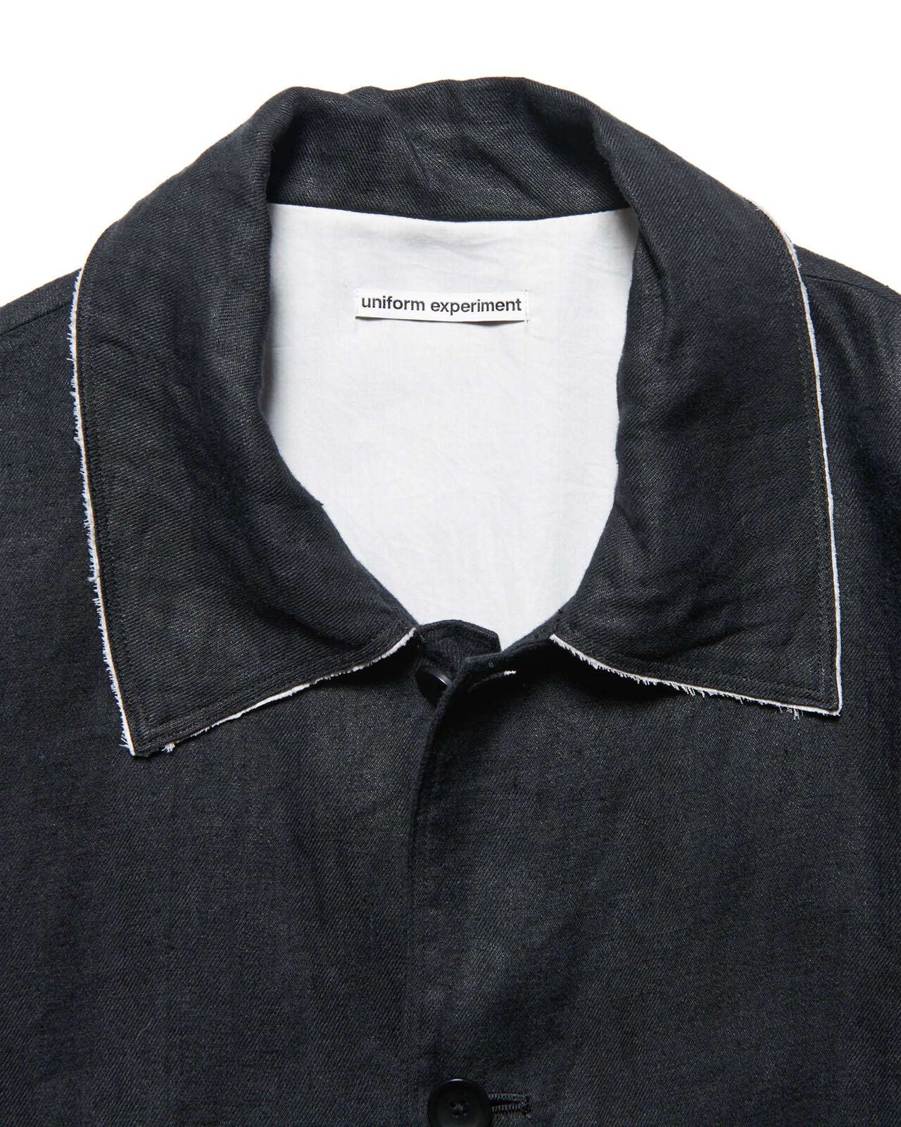 BRUSHED LINEN CUT-OFF JACKET,BLACK, large image number 2