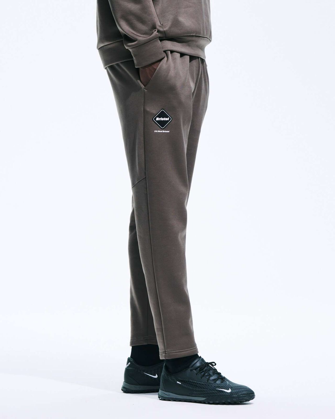 STRETCH FLEECE TRAINING PANTS,MOCHA, large image number 4