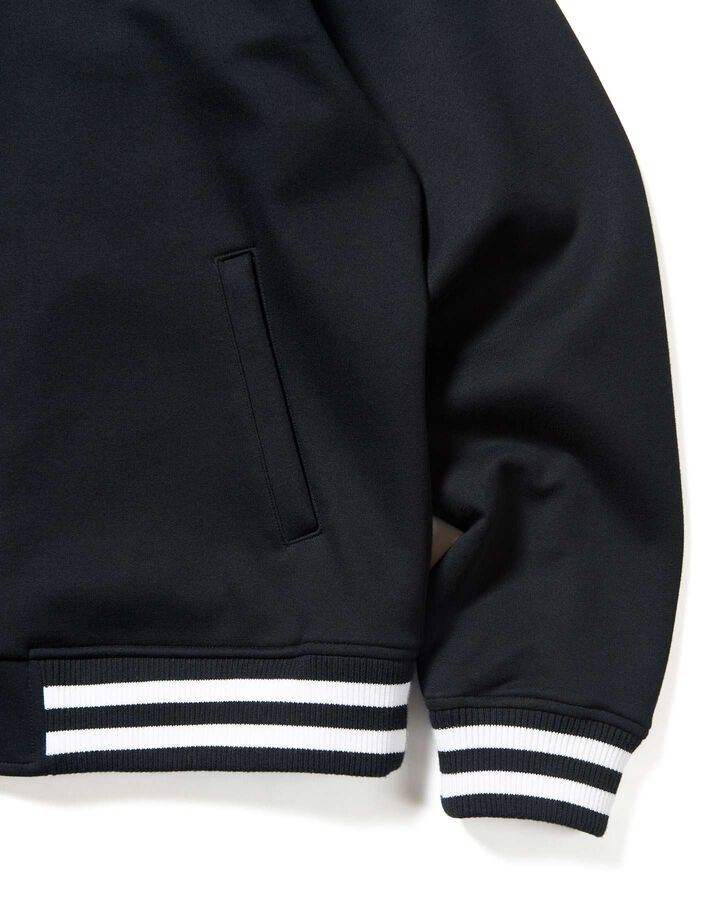 COMPACT DOUBLE KNIT SP LOGO VARSITY JACKET,BLACK, medium image number 5