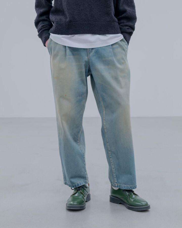 FADE DENIM BOLD-FIT TUCK JEANS,INDIGO, medium image number 6