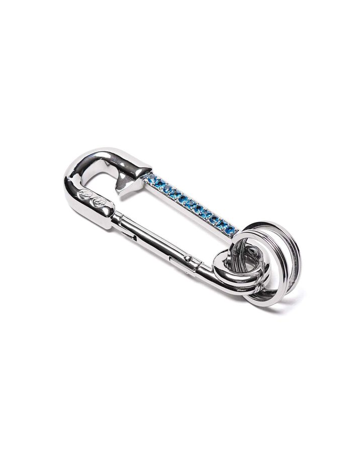 SAFETYPIN ZIRCONIA CARABINER,SILVER, medium