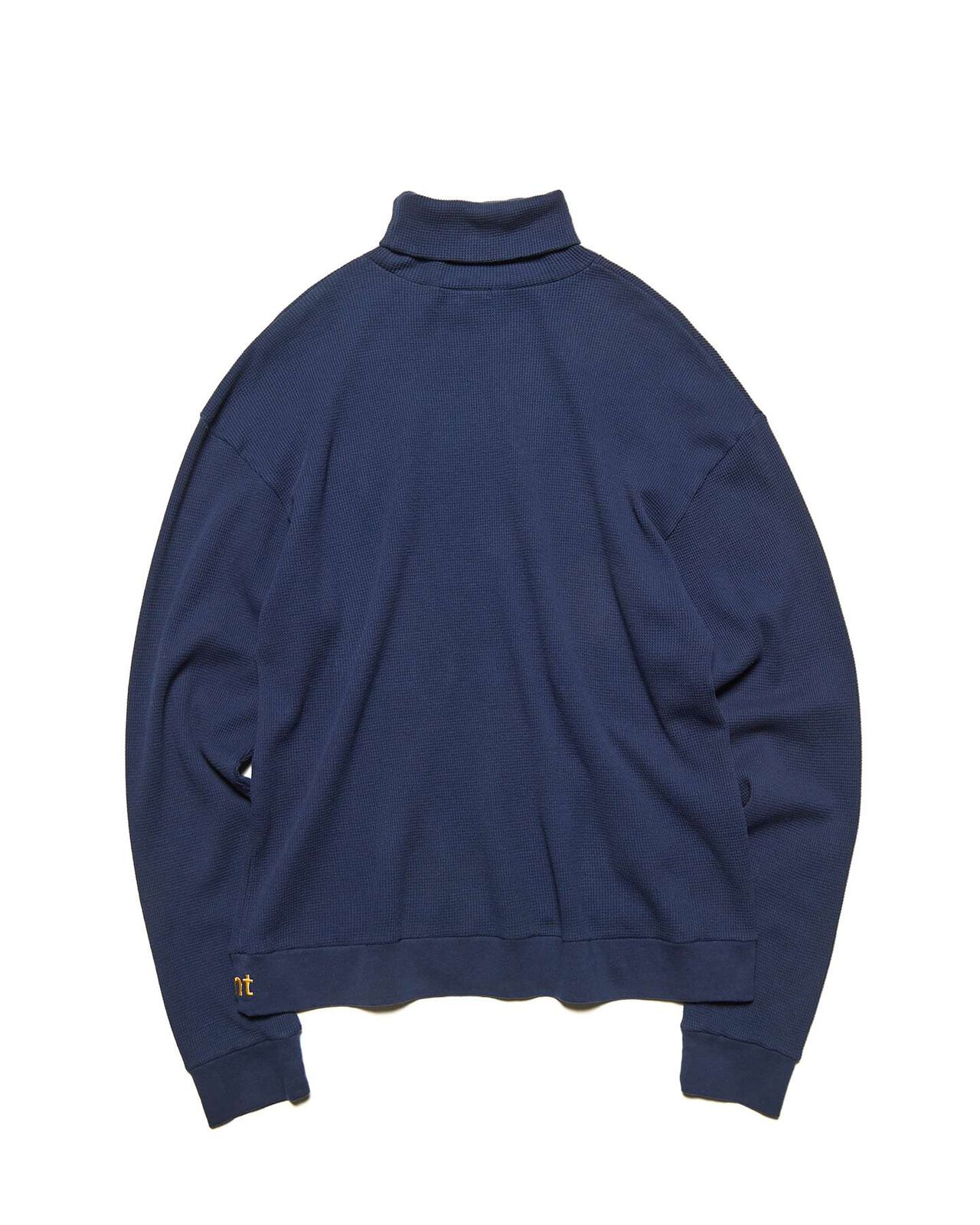 WAFFLE TURTLENECK TOP,NAVY, large image number 1
