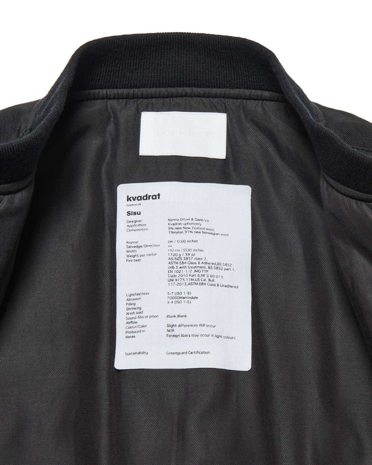 FLIGHT JACKET / Kvadrat Sisu,BLACK, large image number 2