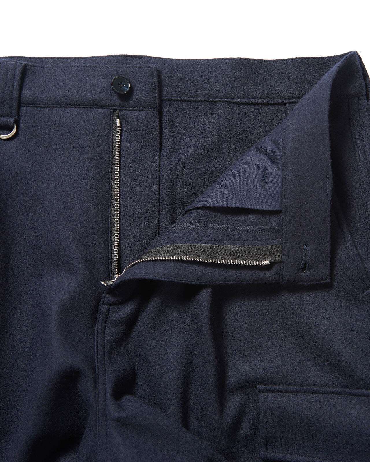 HARD MELTON 1TUCK TAPERED CARGO PANTS,NAVY, large image number 3