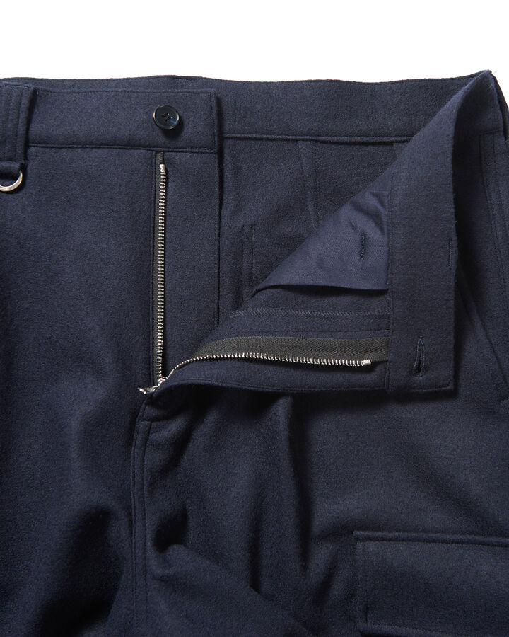 HARD MELTON 1TUCK TAPERED CARGO PANTS,NAVY, medium image number 3