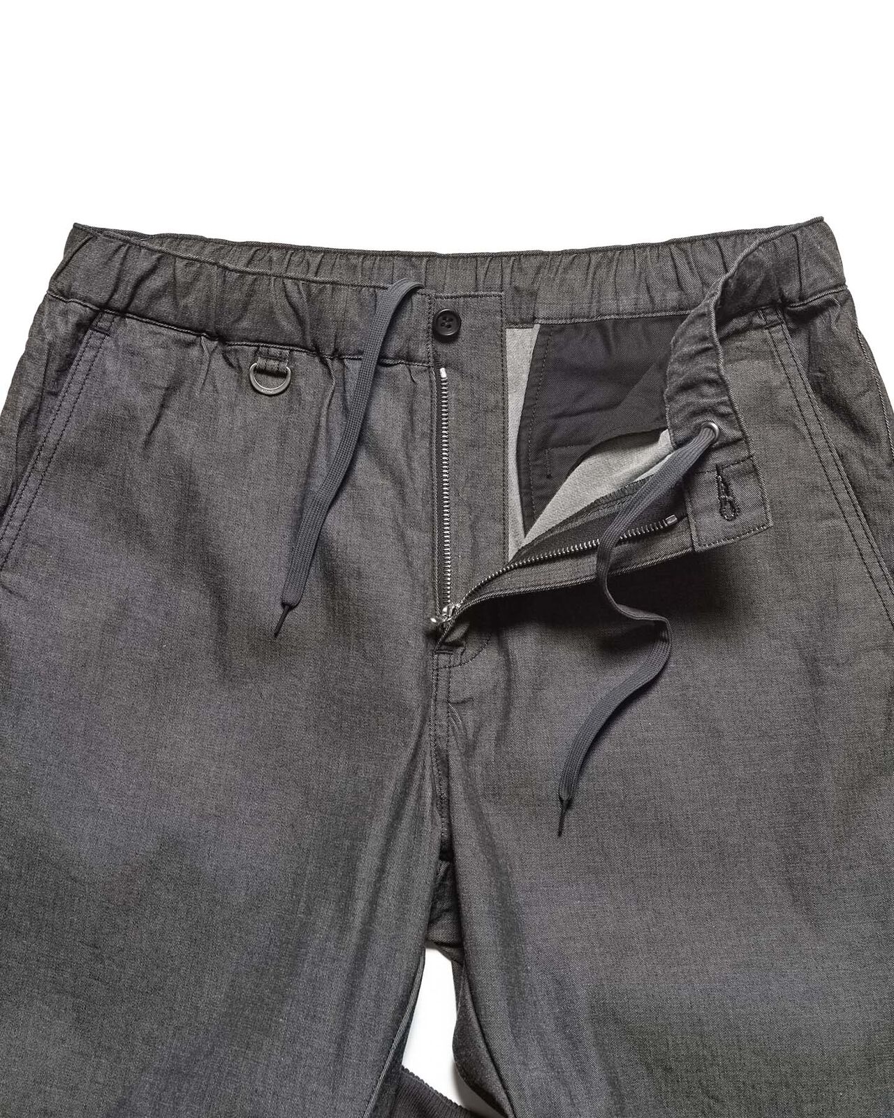 STRETCH DENIM SLIM-FIT RIBBED PANTS,BLACK, large image number 2