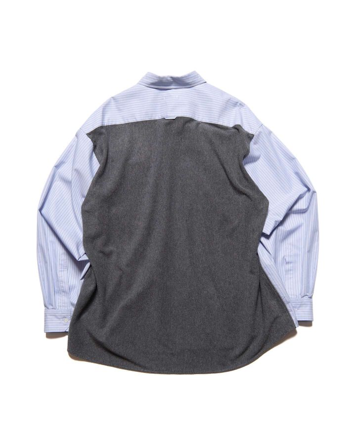 FABRIC-MIX OVERSIZED SHIRT,LIGHT BLUE, medium