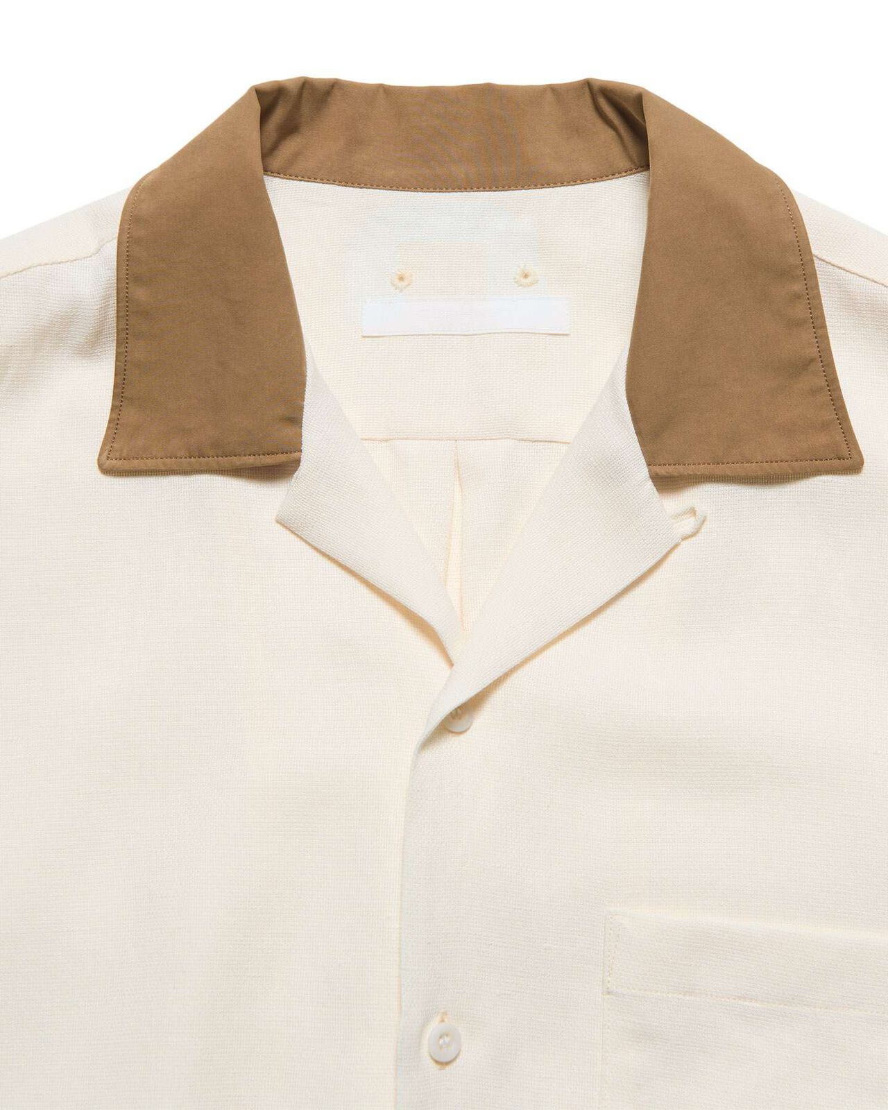 LINEN MESH S/S SHIRT,OFF WHITE, large image number 2