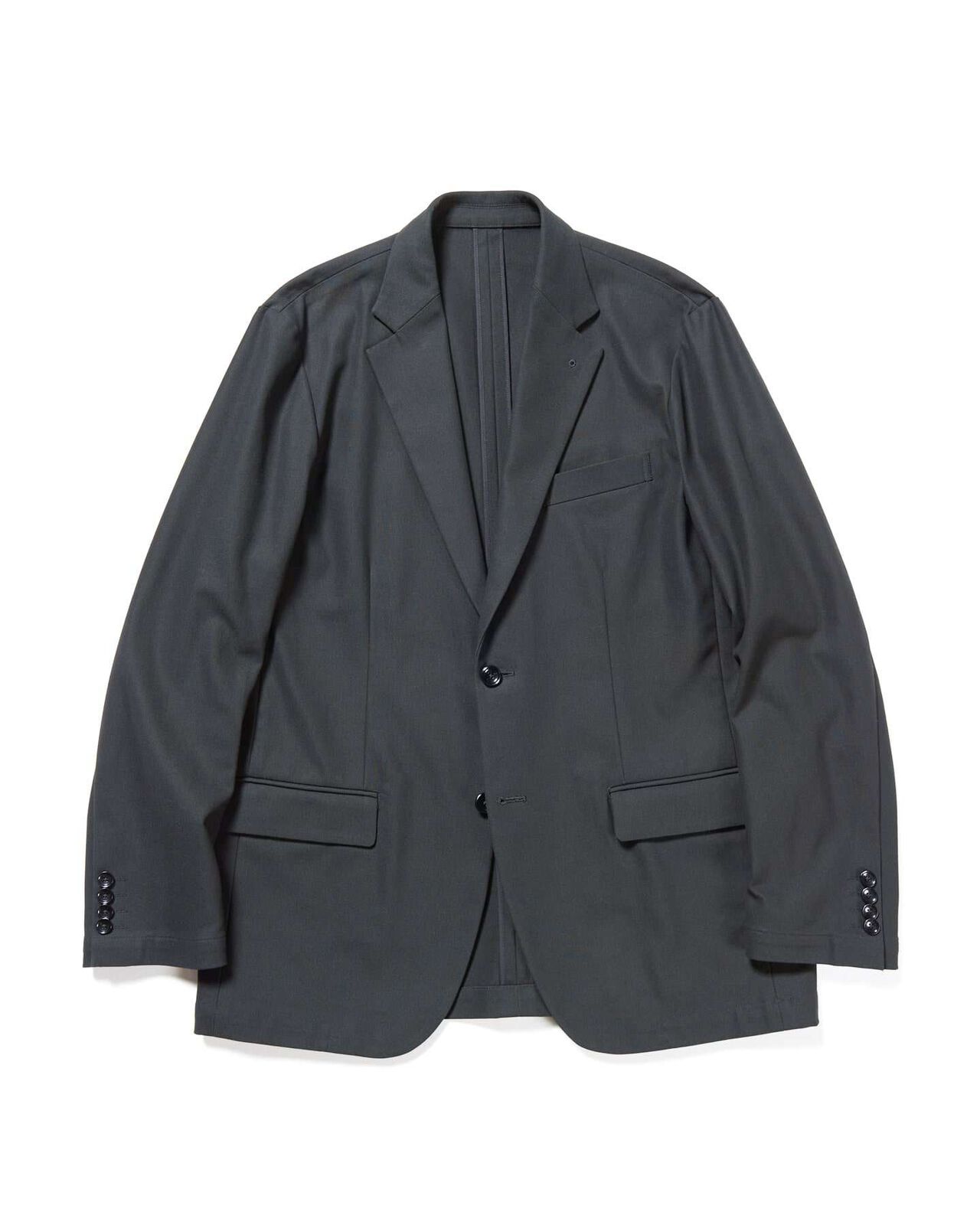 HIGH TWISTED WASHER COTTON SERGE 2BUTTON JACKET,BLACK, large image number 0