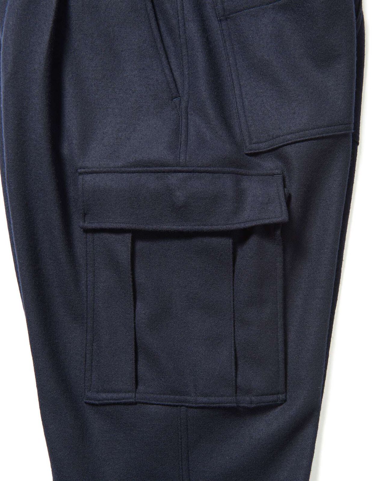 HARD MELTON 1TUCK TAPERED CARGO PANTS,NAVY, large image number 4