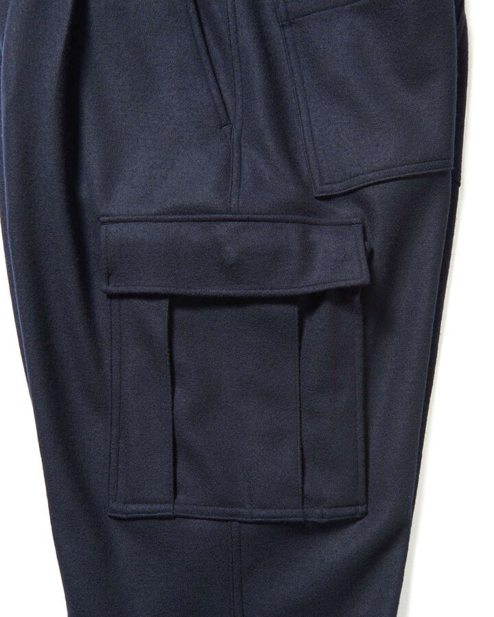 HARD MELTON 1TUCK TAPERED CARGO PANTS,NAVY, medium image number 4