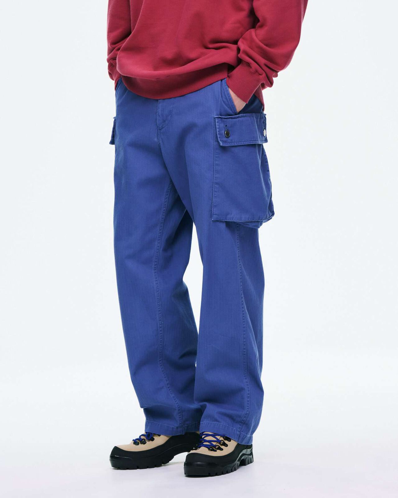 DAMAGED MILITARY PANTS,BLUE, large image number 6