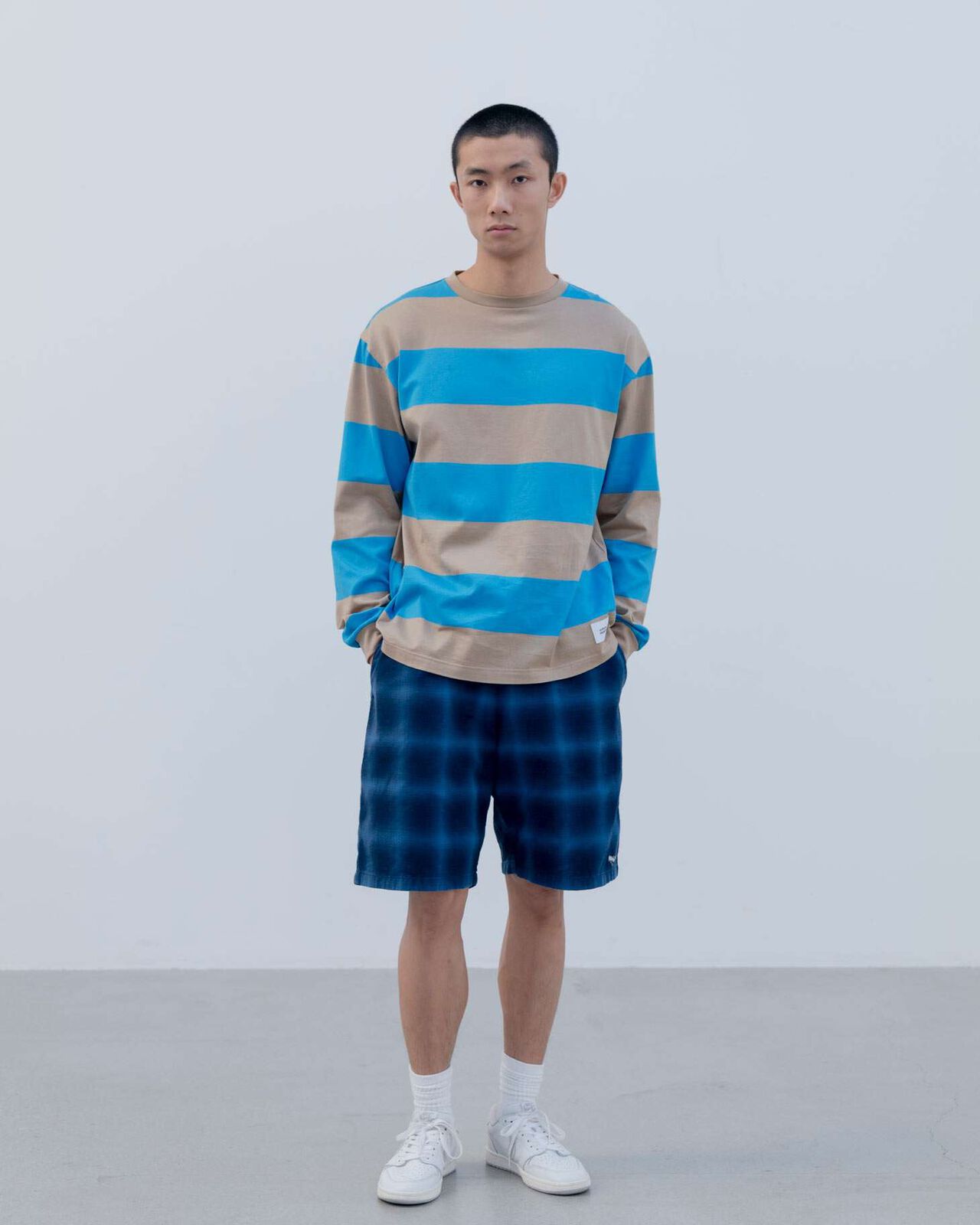 ROPE INDIGO EASY SHORTS,OFF WHITE, large image number 5