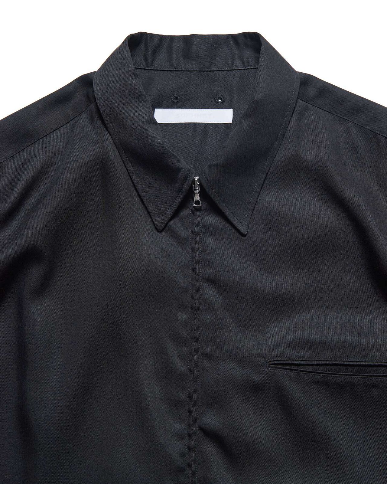 DRAPE ZIP-UP SHIRT,BLACK, large image number 2