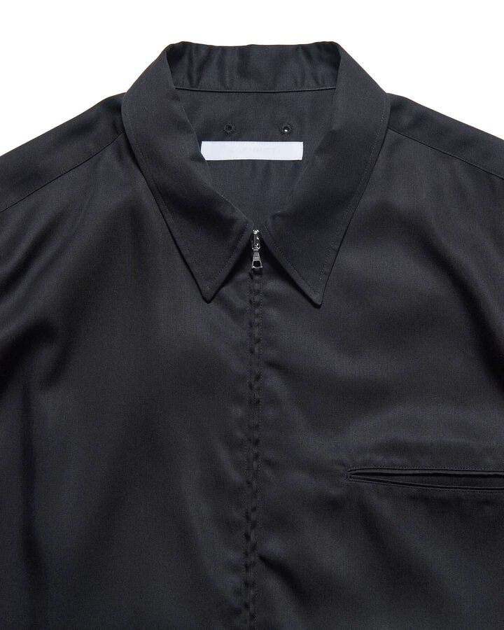 DRAPE ZIP-UP SHIRT,BLACK, medium image number 2