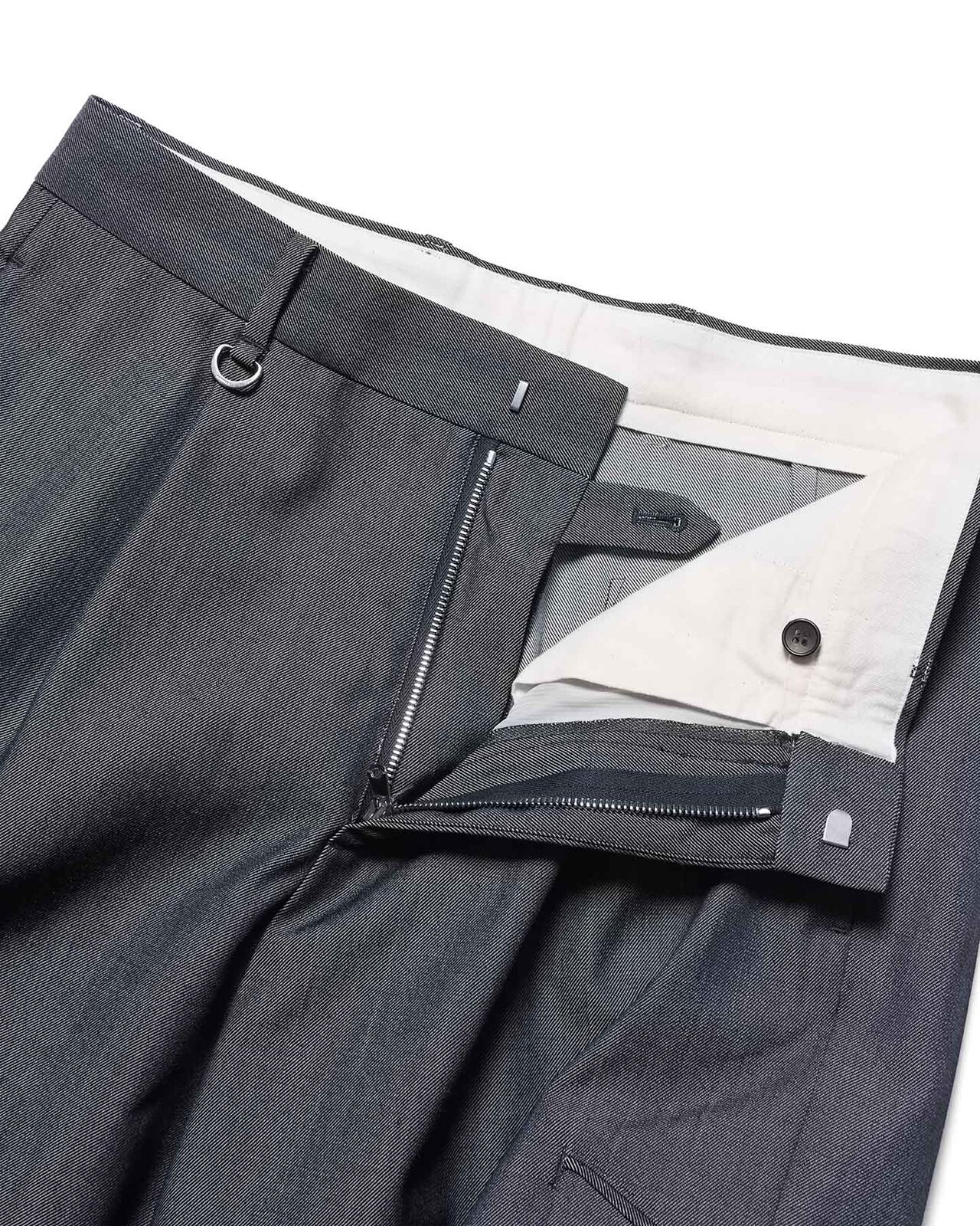 DENIM SIDE POCKET TAPERED CROPPED SLACKS,BLACK, large image number 2