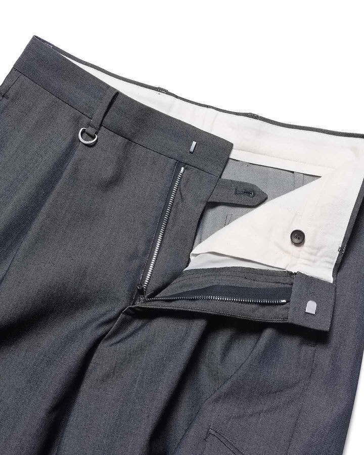 DENIM SIDE POCKET TAPERED CROPPED SLACKS,BLACK, medium image number 2