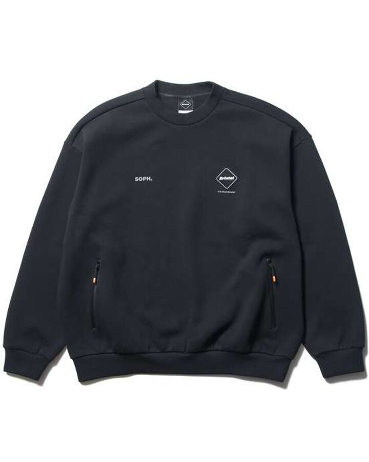 TECH SWEAT TEAM CREWNECK BAGGY TOP,BLACK, medium