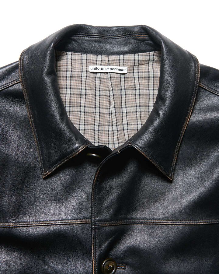 LEATHER CAR COAT,BLACK, medium image number 3