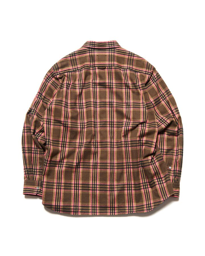 FLANNEL CHECK RELAX-FIT SHIRT,BROWN, medium image number 1