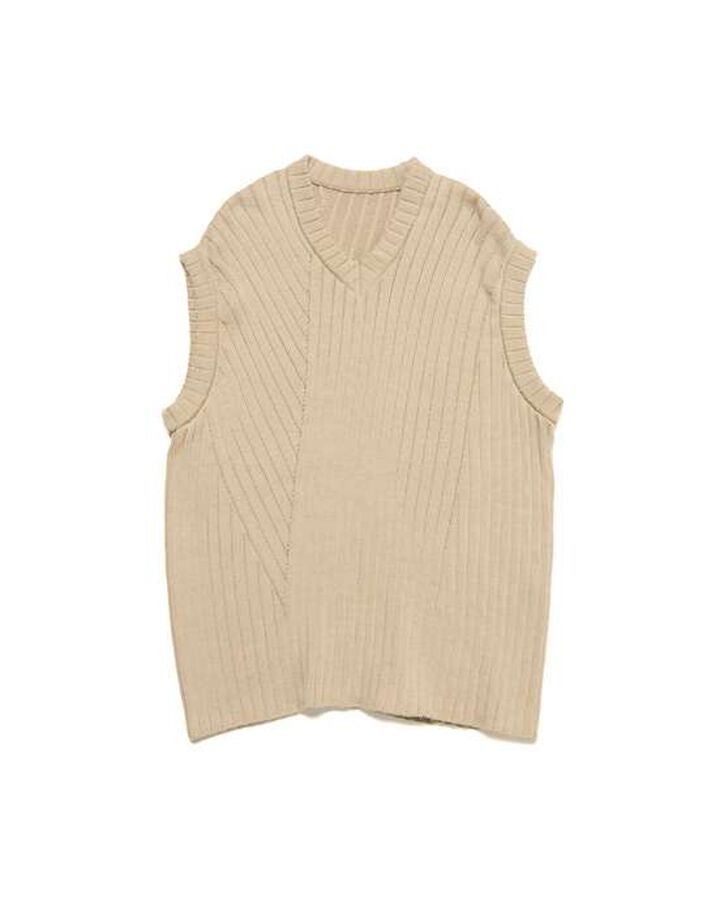 KNIT VEST,BEIGE, medium