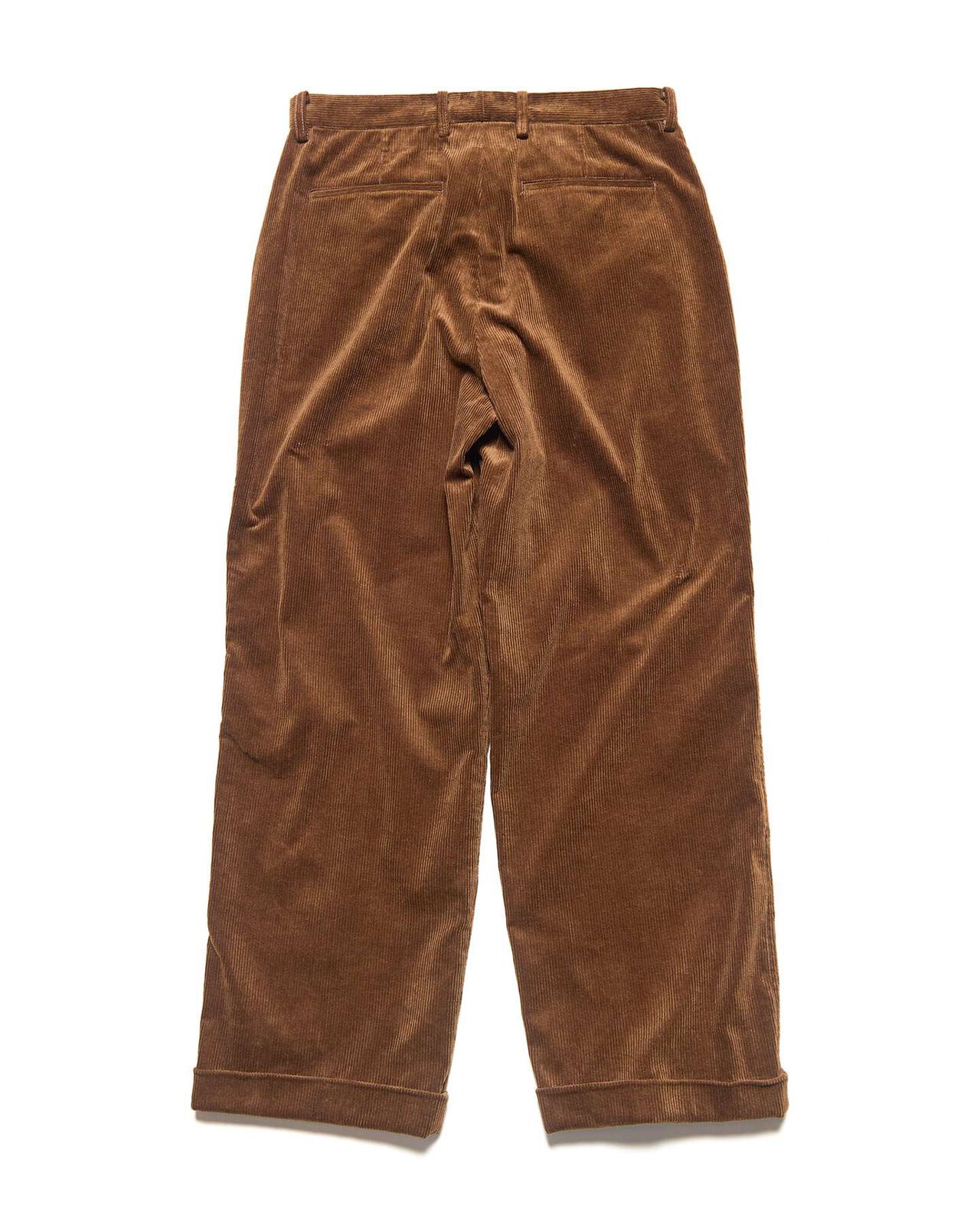CORDUROY DOUBLE HEM PANTS,BROWN, large image number 1
