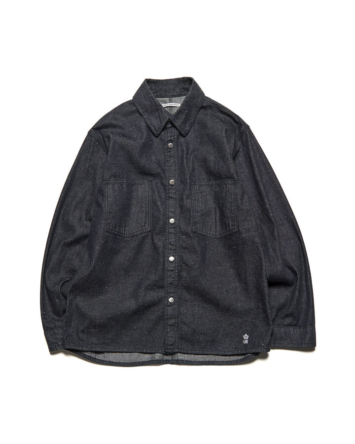 NEP DENIM DOUBLE POCKET SHIRT,BLACK, medium
