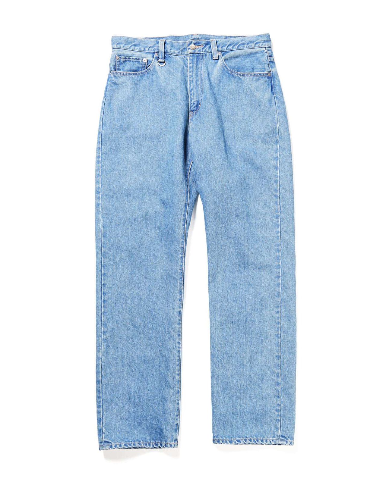 WASHED LINEN DENIM STANDARD PANTS,LIGHT INDIGO, large image number 0