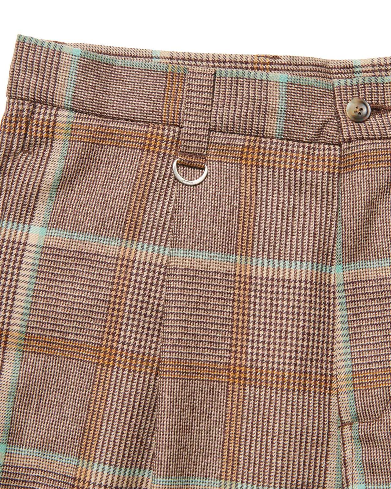 SAXONY WOOL CHECK RELAX-FIT TUCK SLACKS,B, large image number 2