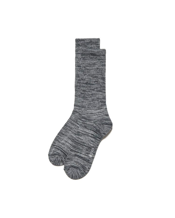 備長炭 RIBBED SOCKS,BLACK, medium