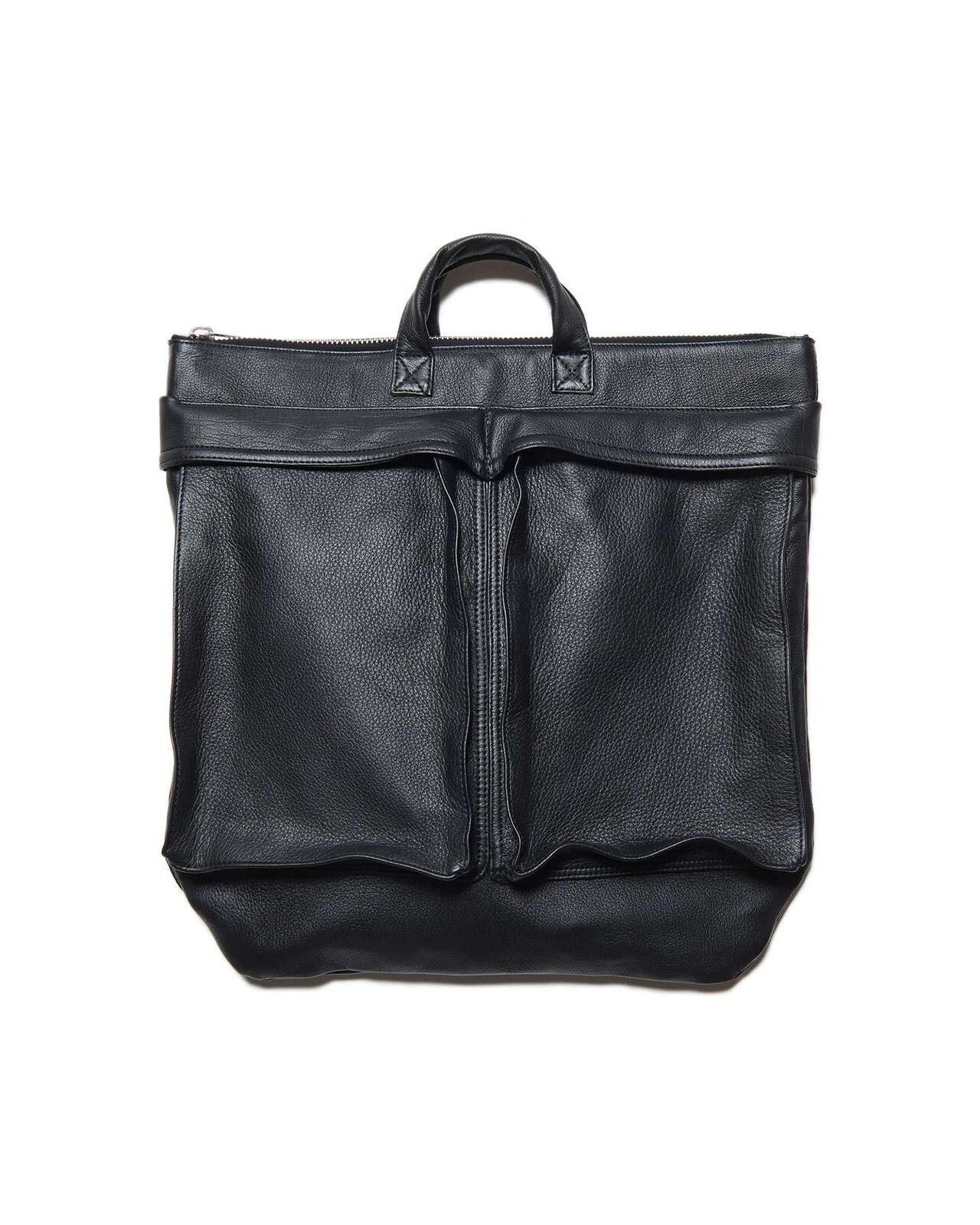 LEATHER HELMET BAG,BLACK, large image number 1