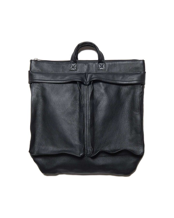 LEATHER HELMET BAG,BLACK, medium image number 1