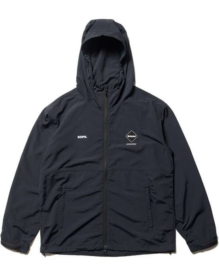 SUPPLEX NYLON HOODED BLOUSON,BLACK, medium