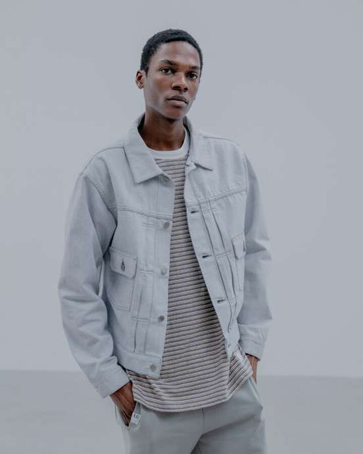 WASHED DENIM JACKET,WHITE, medium image number 4