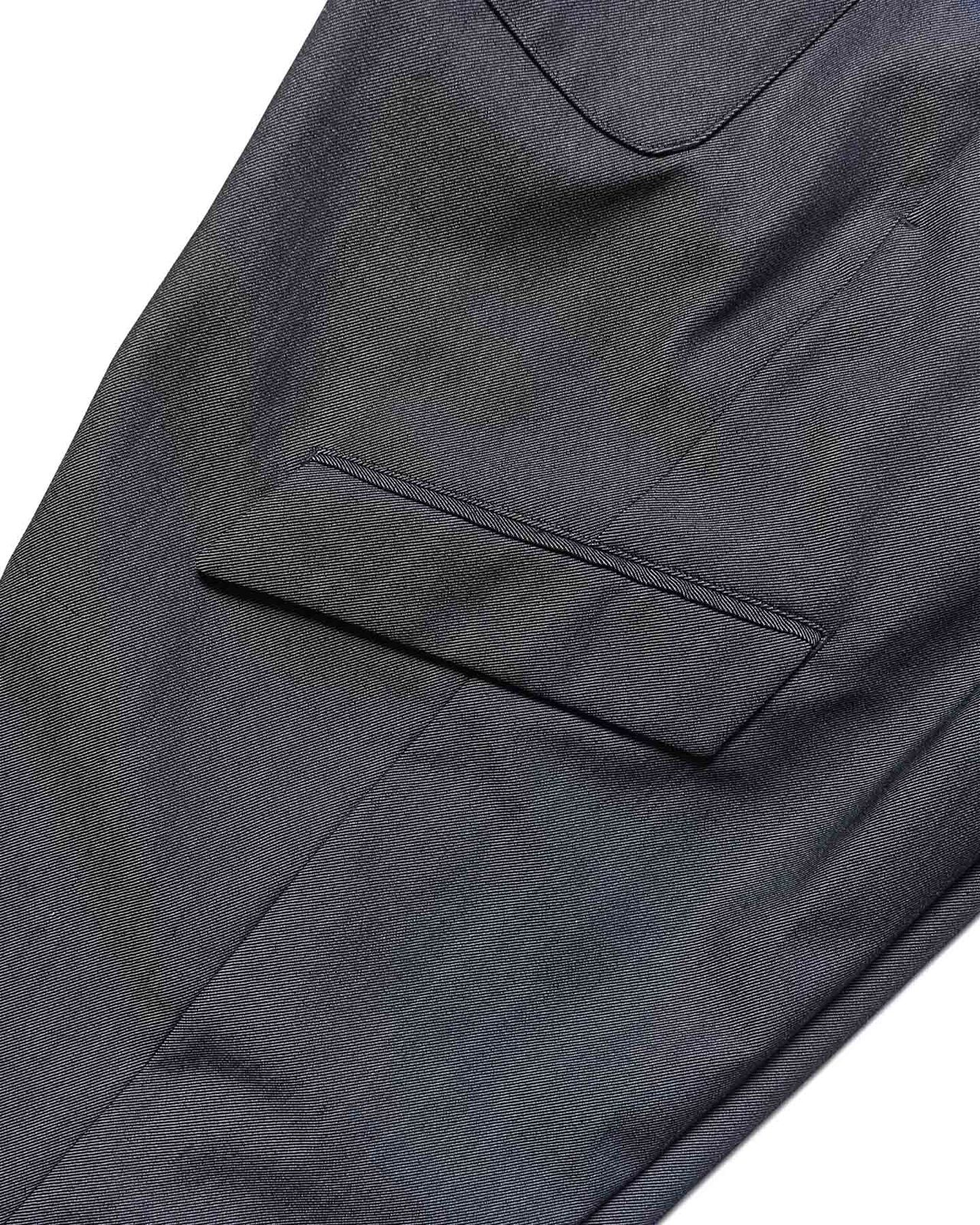DENIM SIDE POCKET TAPERED CROPPED SLACKS,BLACK, large image number 4