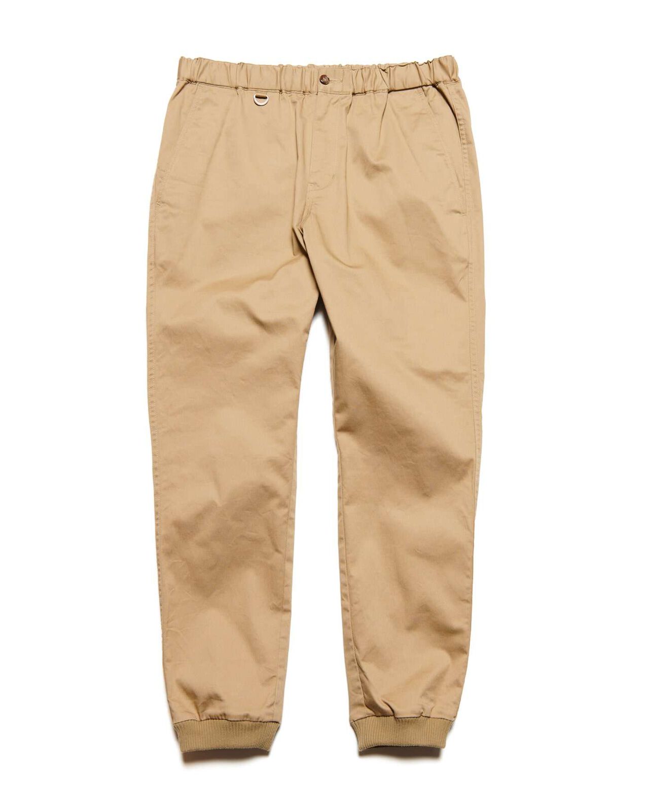 COTTON STRETCH TWILL SLIM-FIT RIBBED PANTS,BEIGE, large image number 0