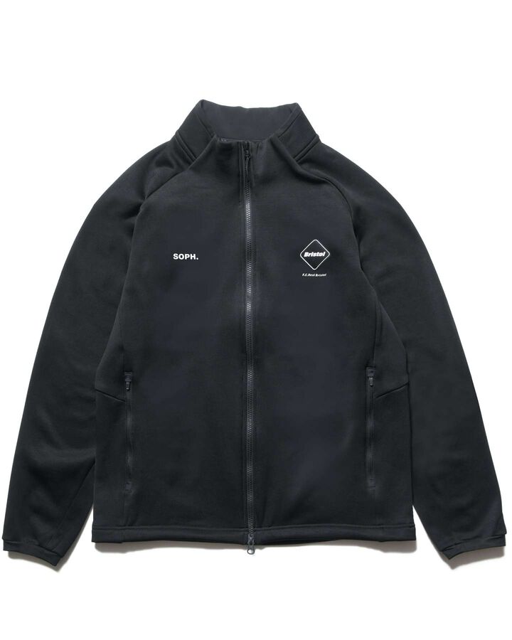 STRETCH FLEECE STAND COLLAR BLOUSON,BLACK, medium