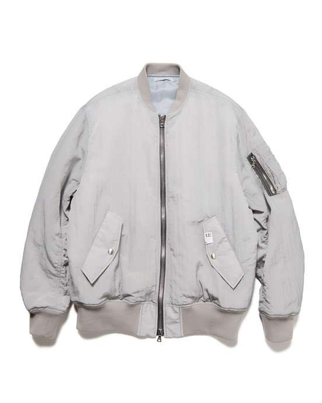 CRYSTAL NYLON FLIGHT JACKET,GRAY, large image number 0