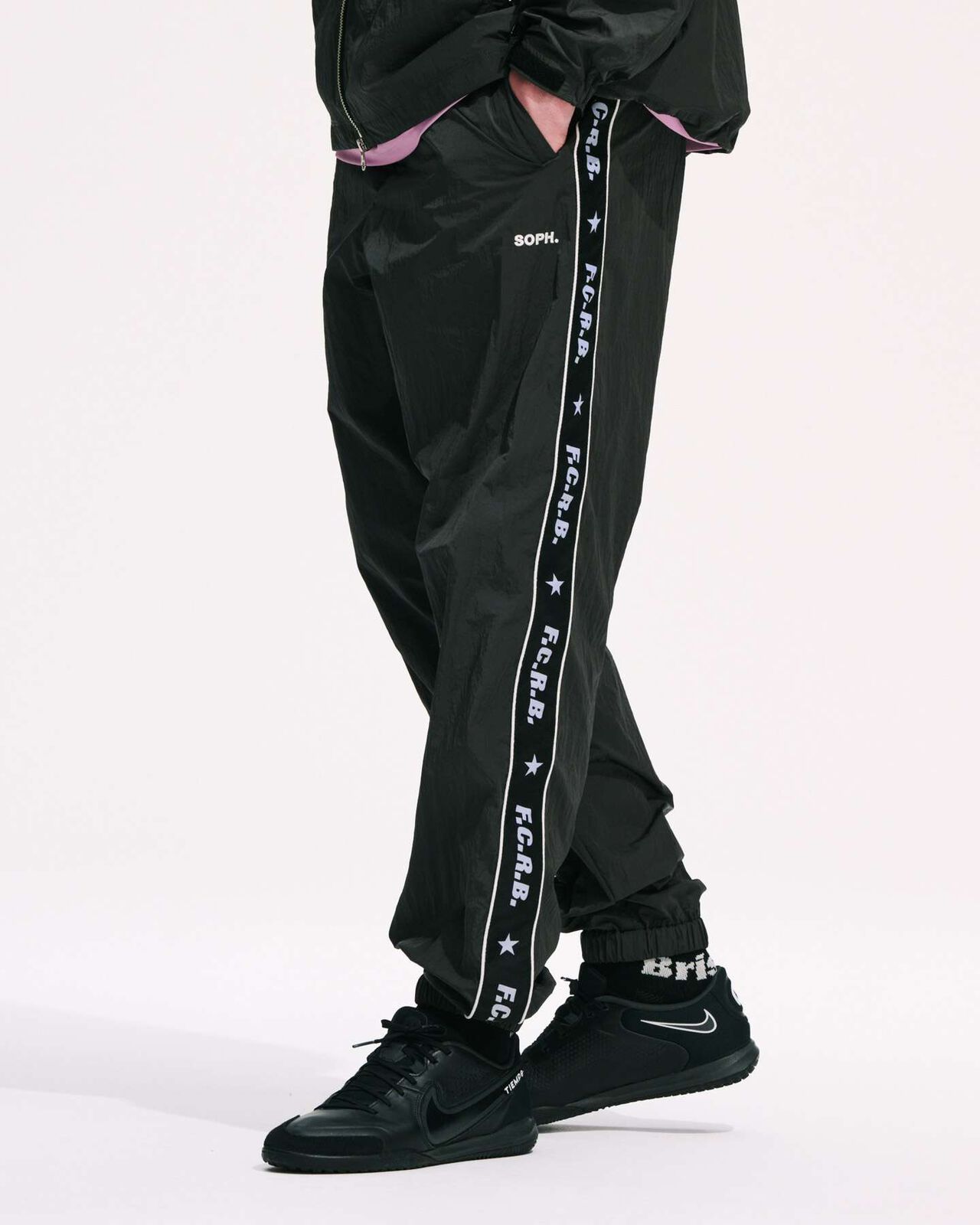 NYLON CHAMBRAY PRACTICE PANTS,BLACK, large image number 7