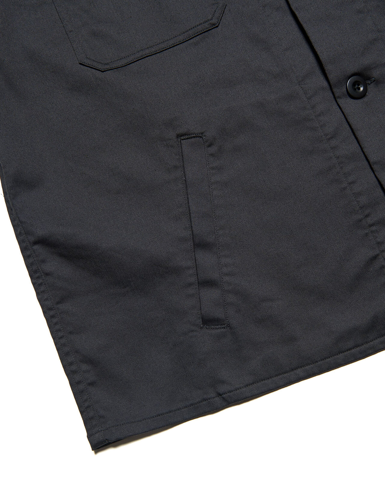 STRETCH TWILL FATIGUE SHIRT,BLACK, large image number 3