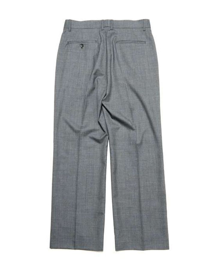 SUMMER MERINO WOOL STRAIGHT FIT SLACKS,GRAY, medium image number 1