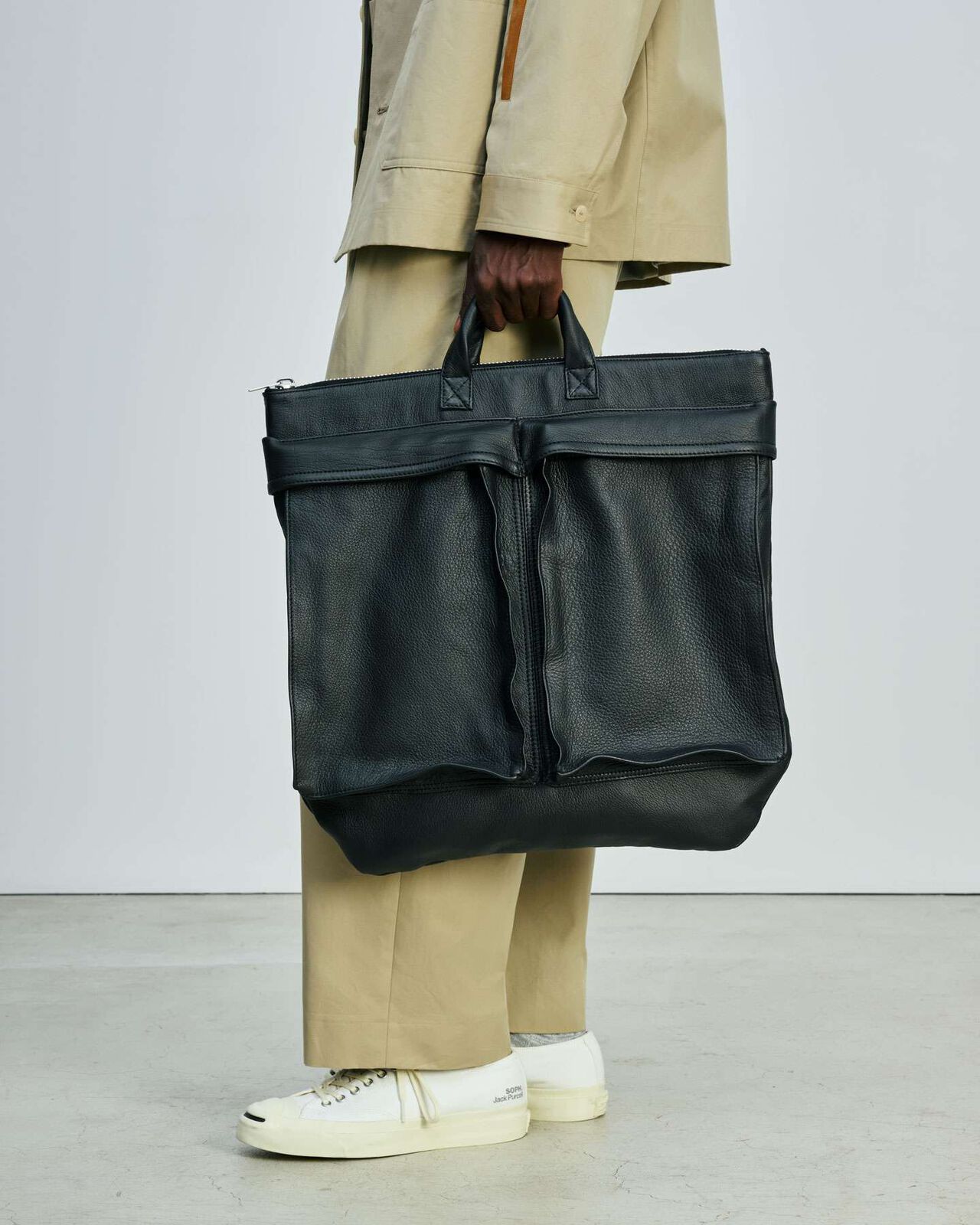 LEATHER HELMET BAG,BLACK, large image number 7