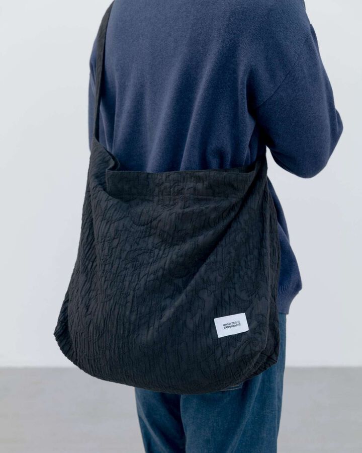 JACQUARD SHOULDER BAG,BLACK, medium image number 6