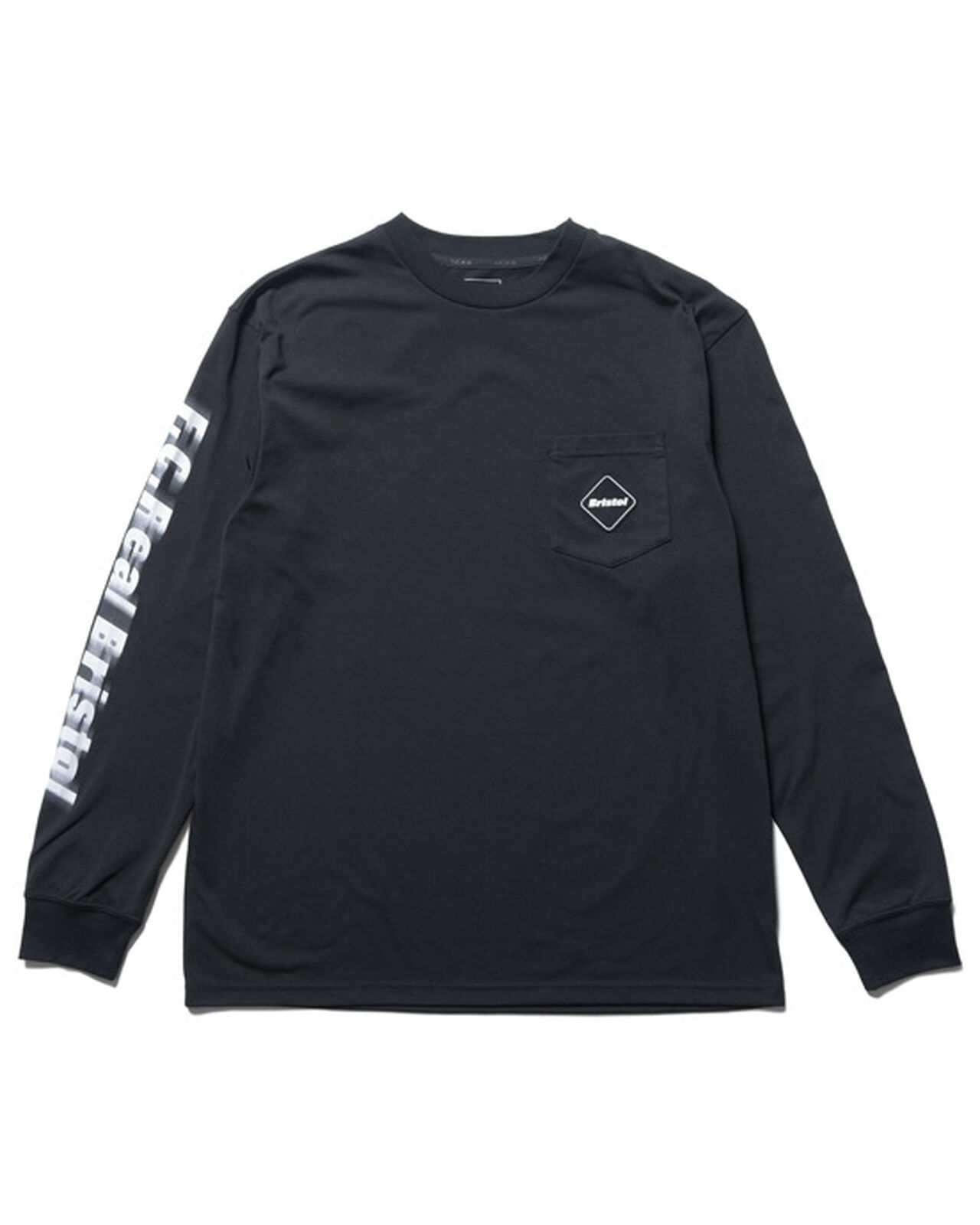 BLURRED LOGO L/S TEAM POCKET TEE,BLACK, large image number 0