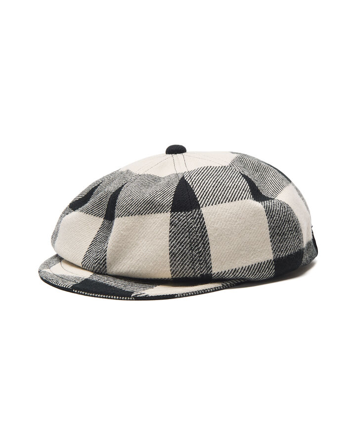 FLANNEL CHECK NEWSBOY CAP,BLACK, medium