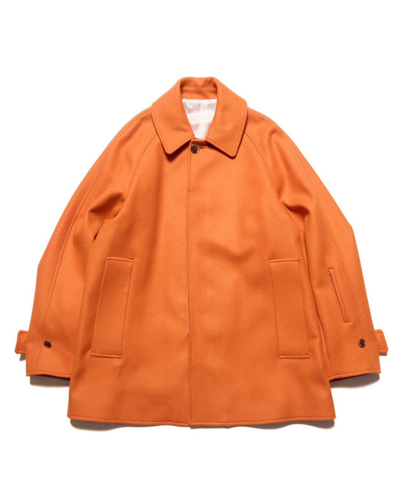 WOOL MELTON SHORT OVERCOAT,ORANGE, large image number 0