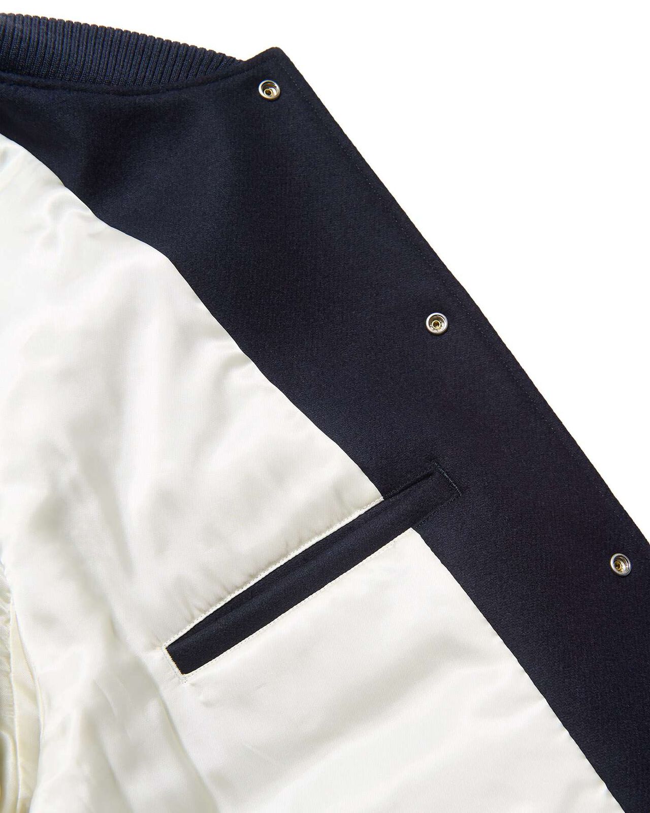 WOOL MELTON VARSITY JACKET,NAVY, large image number 3